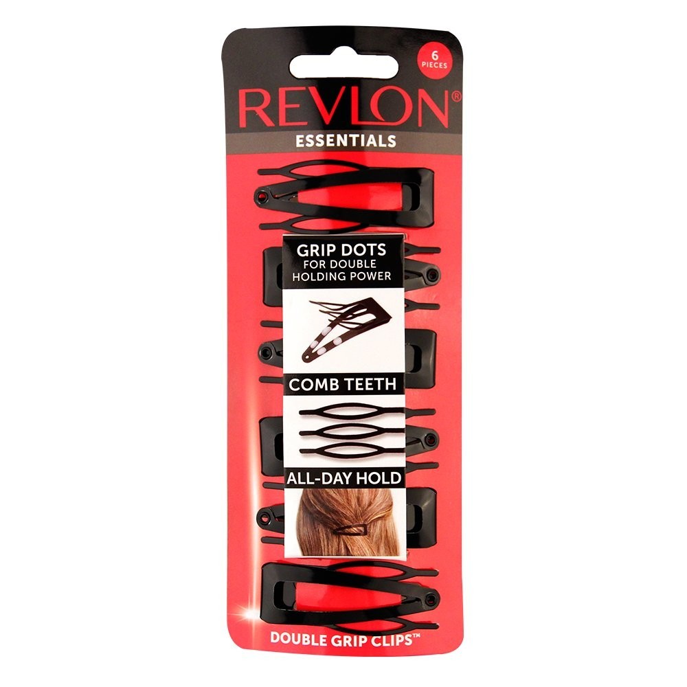 Double Grip Hair Clips, 6 Count, Black (Pack Of 1), Free Shipping