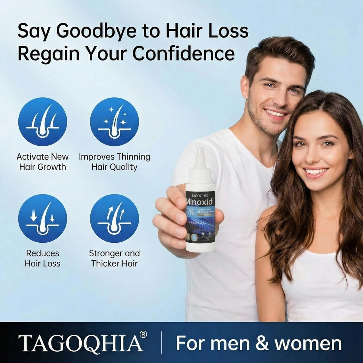 5% Minoxidil for Men Hair Regrowth - 9 Pack with Roller & Brush