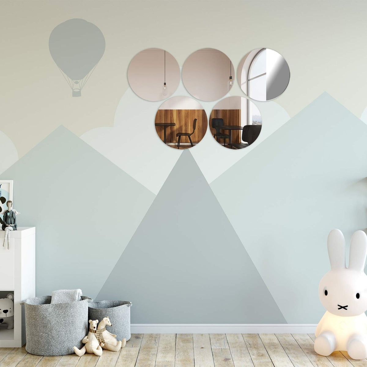 8-Inch Acrylic Round Mirrors Pack - Self-Adhesive Wall Decor, Safe & Durable