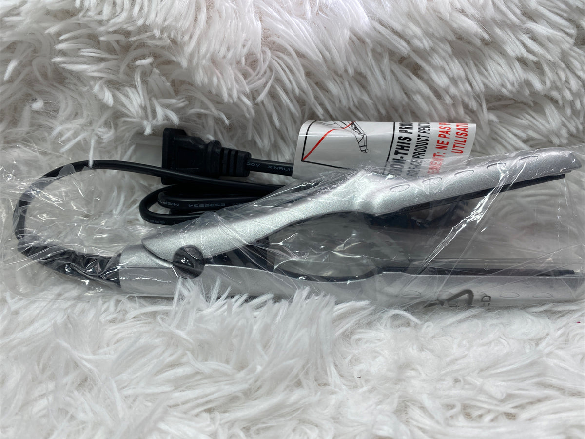Travel Size Flat Iron - Instant Heat Hair Styling Tool in Silver