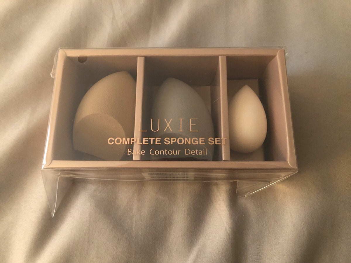 Luxie 3 Piece Makeup Sponge Set - Cosmetic Blenders for Flawless Complexion