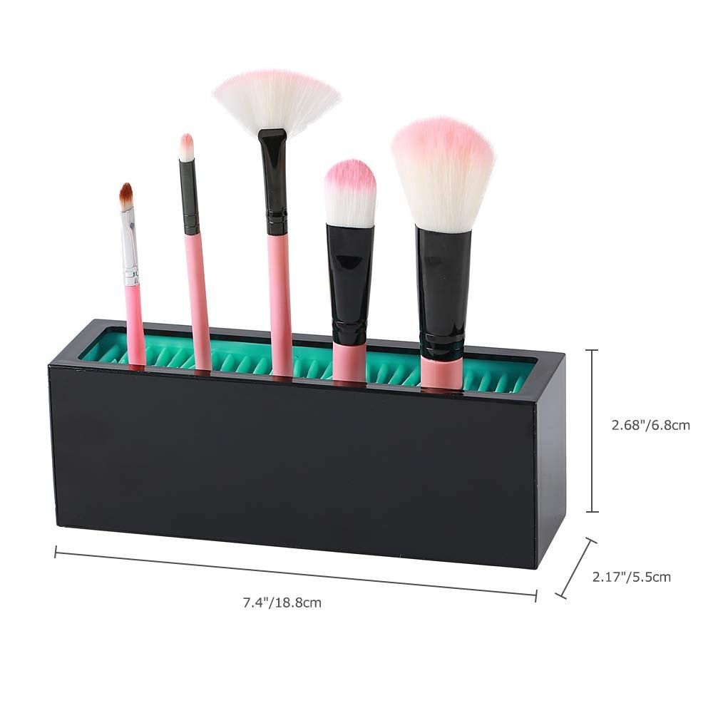 Makeup Brushes Holder Organizer Silicone Vanity Air Drying Rack Storage