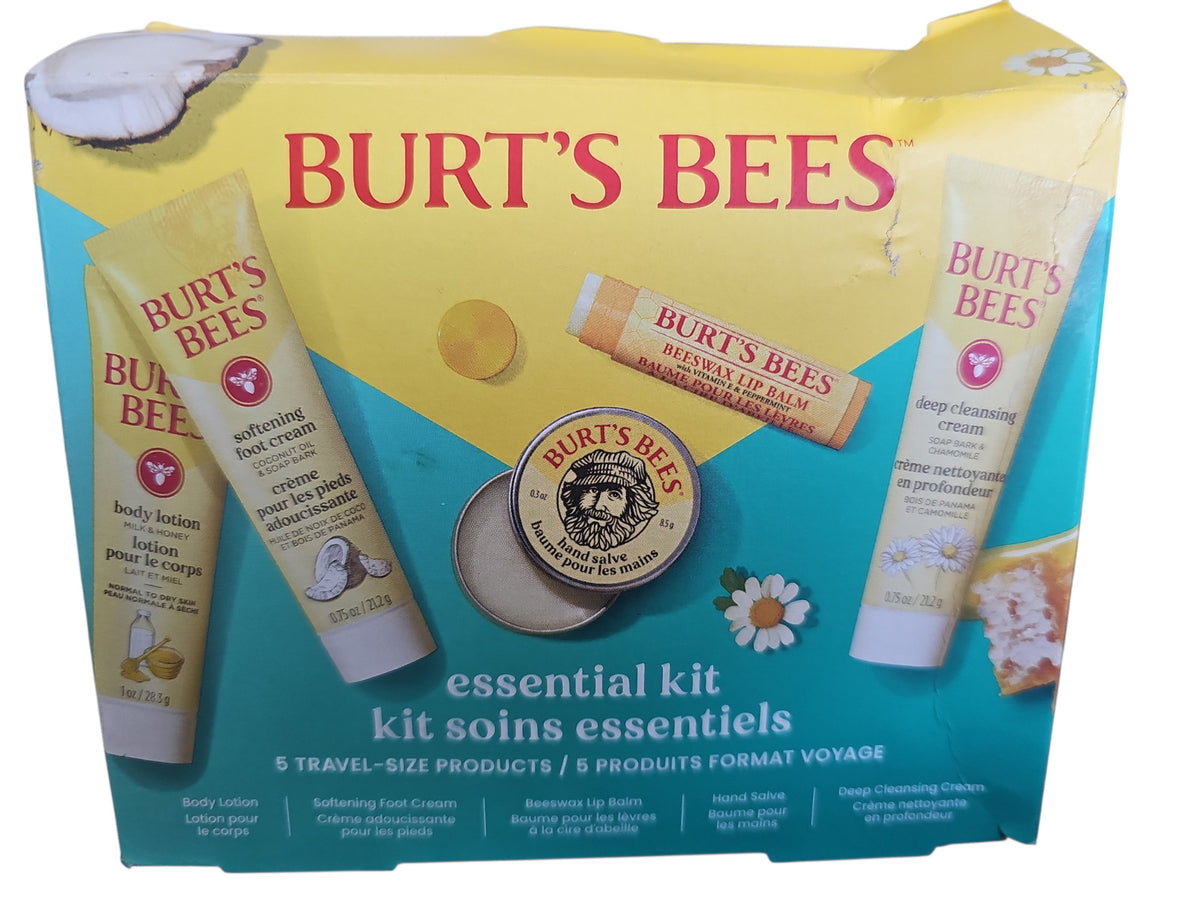 Travel Gift Set with 5 Burt's Bees Skin Care Products – Moisturizers & Lip Balm