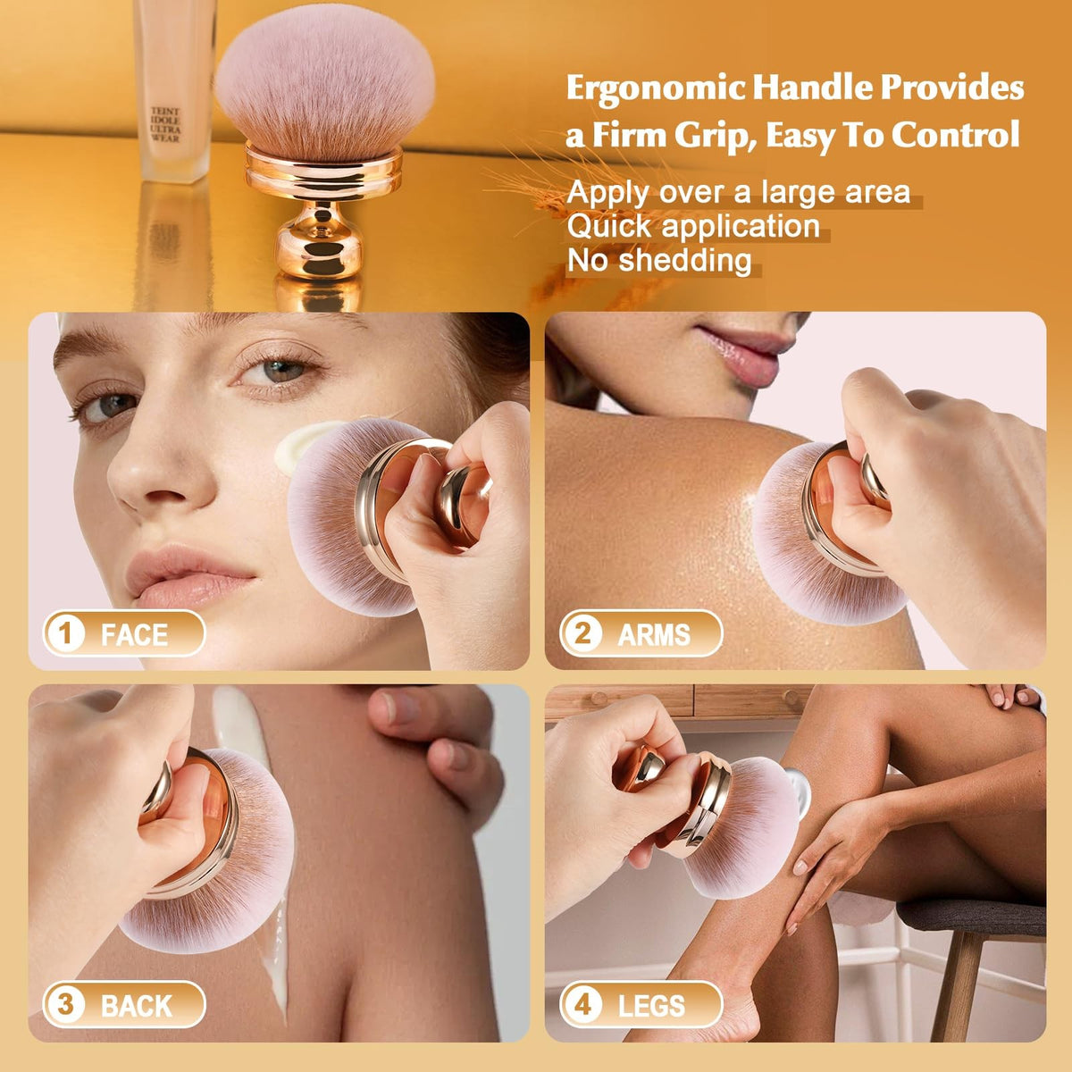 Extra Large Body Makeup Brush for Flawless Self Tan & Bronzer Application