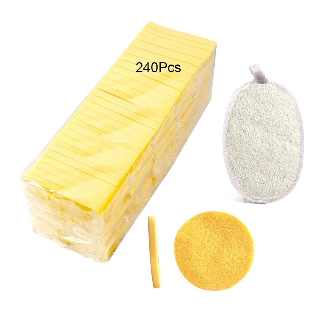 240 Pack Compressed Facial Sponges for Makeup Removal & Cleansing