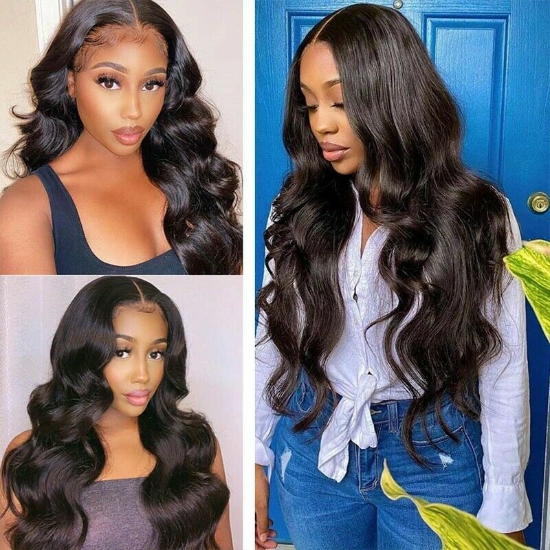 Black Long Body Wave Wig for Women - Natural Curly Wavy Full Hair Extension