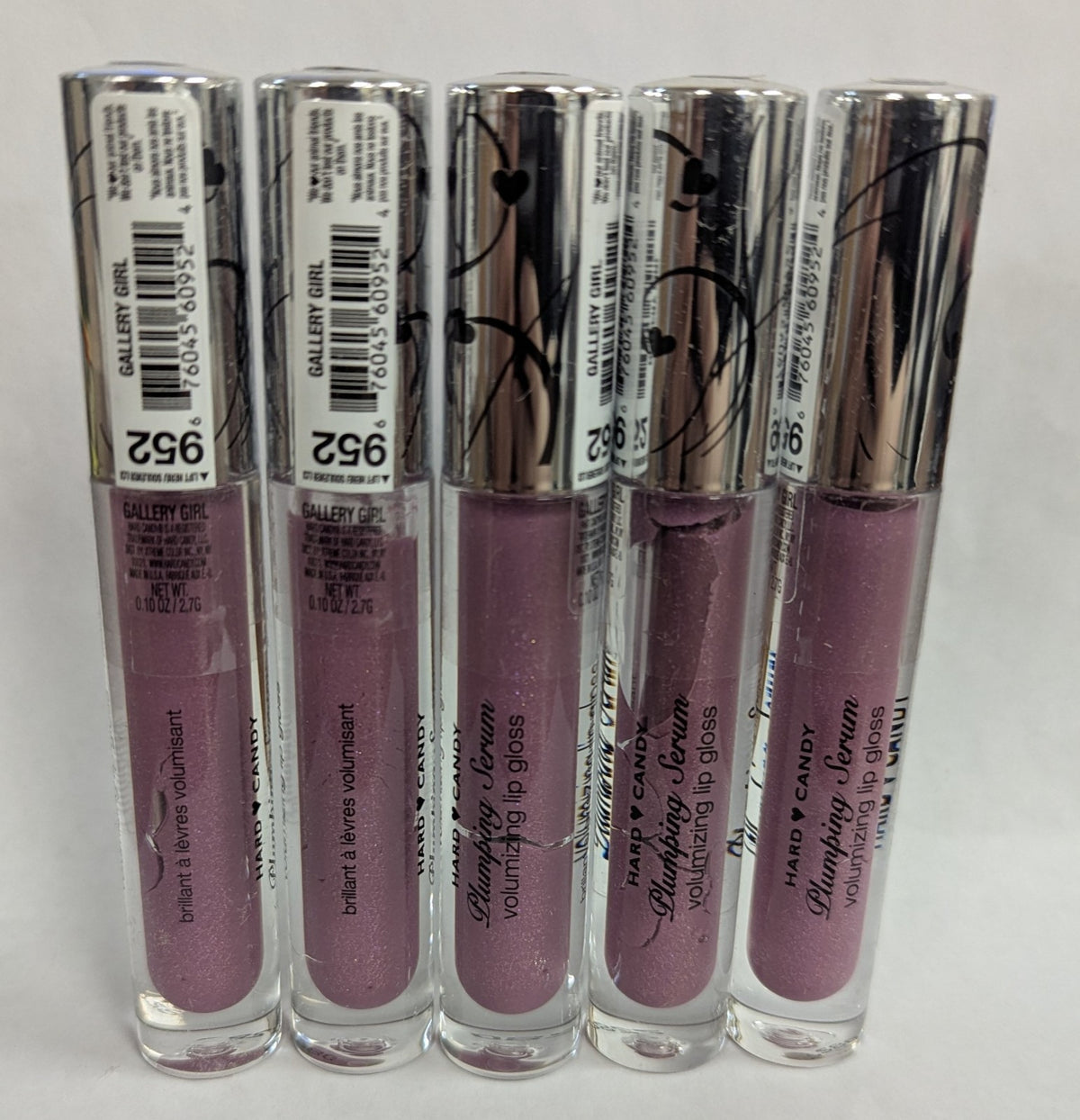 Hard Candy Plumping Lip Gloss Set - Volumizing Serum 0.10oz x5 Shades