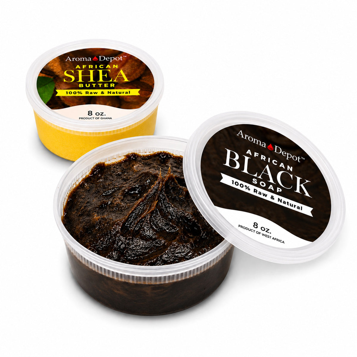 African Black Soap Paste & Yellow Shea Butter Set - Natural Skin Care Combo