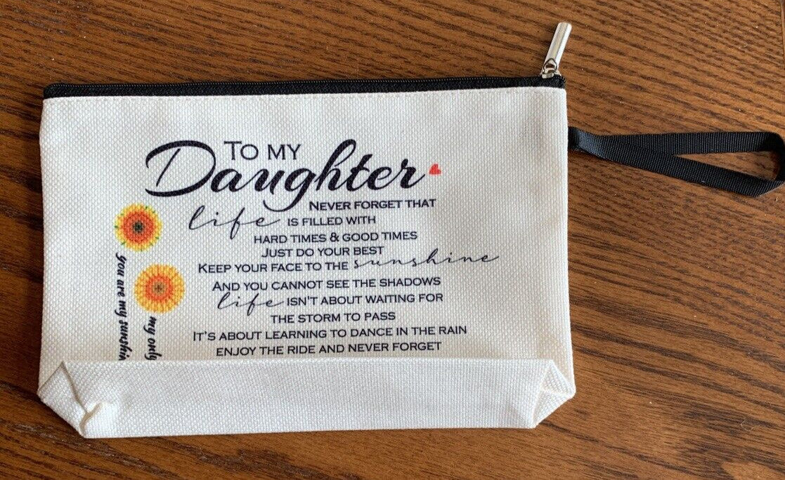 Personalized Makeup Bag for Daughter - Approx 9x6 Inches Gift with Love