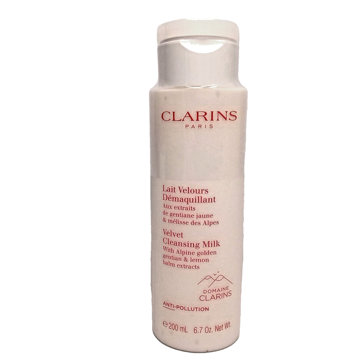 Clarins Velvet Cleansing Milk with Alpine Gentian & Lemon Balm Extracts 6.7oz - Sealed
