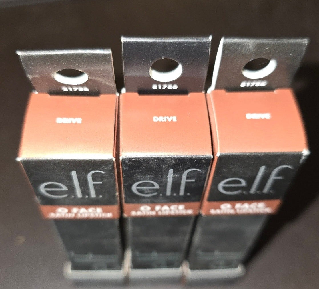 e.l.f. O FACE Satin Lipstick Set - Drive (3 Pack) Nourishing Squalane & Jojoba