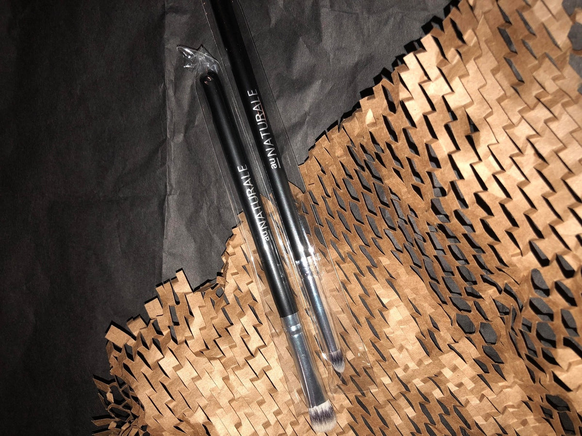 Vegan Makeup Brushes Set - All Over Shadow & Crease Brush Duo