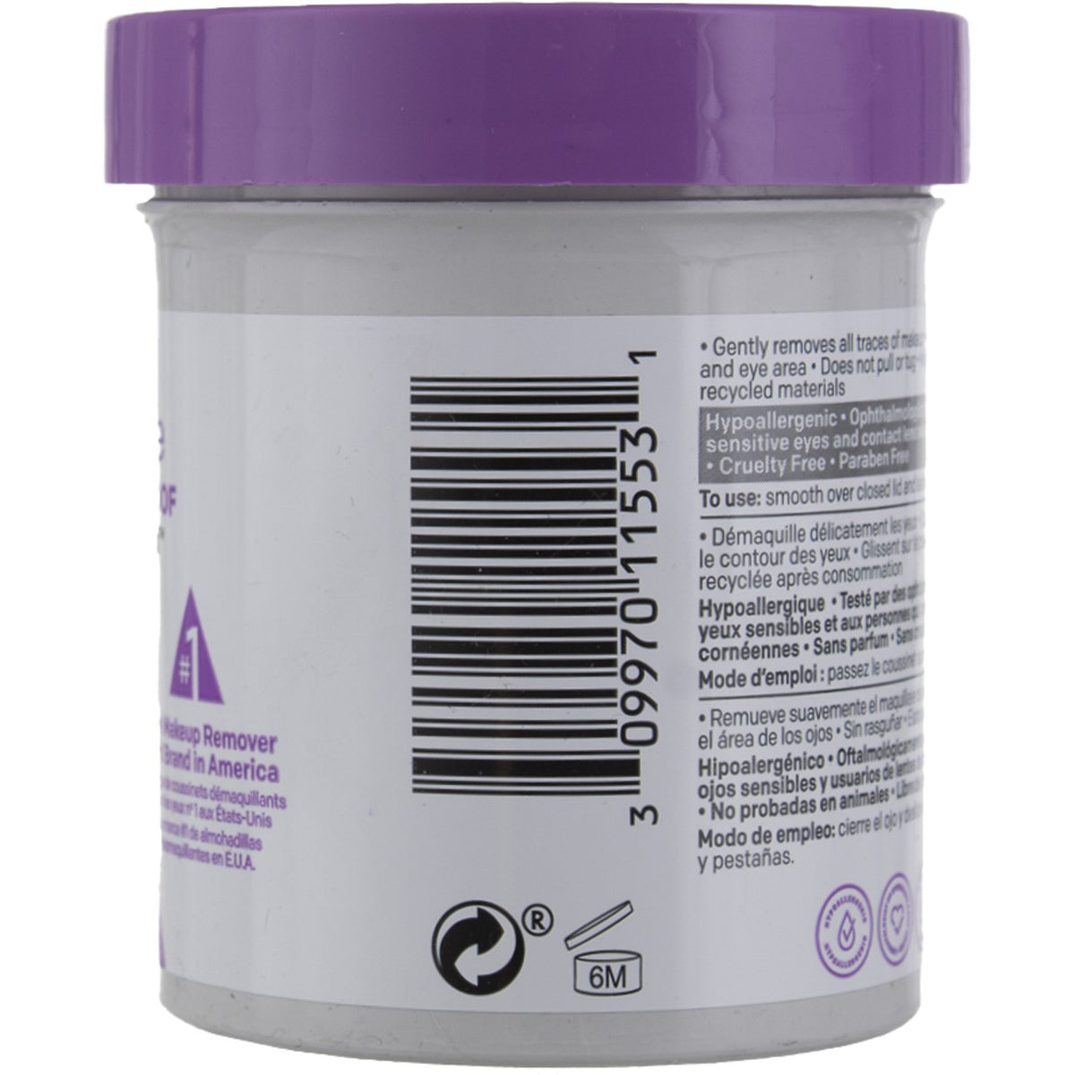 Biodegradable Waterproof Eye Makeup Remover Pads - 80 Count