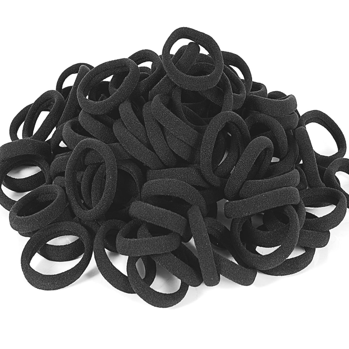 120PCS Black Hair Ties for Women Girls, Elastic Bands Ponytail