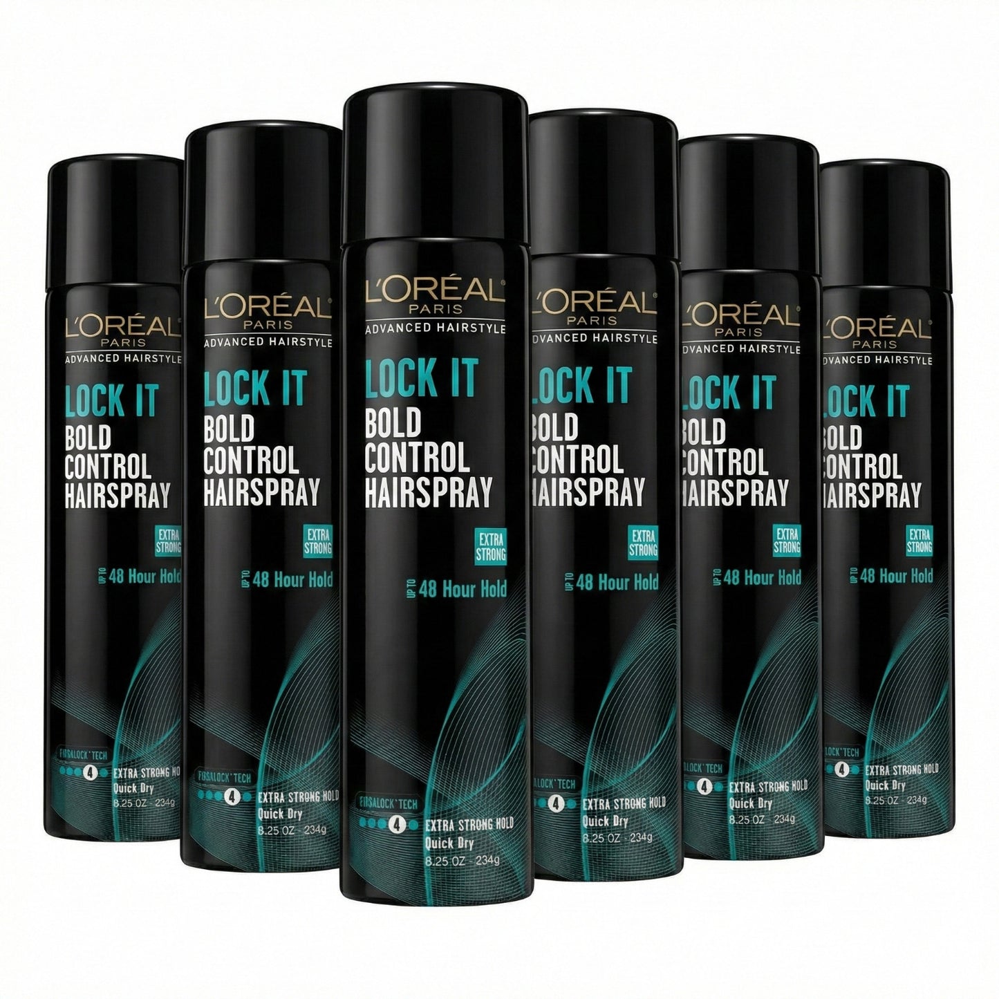 Professional-Grade Strong Hold Hairspray - 48H Humidity-Resistant, 6 Pack
