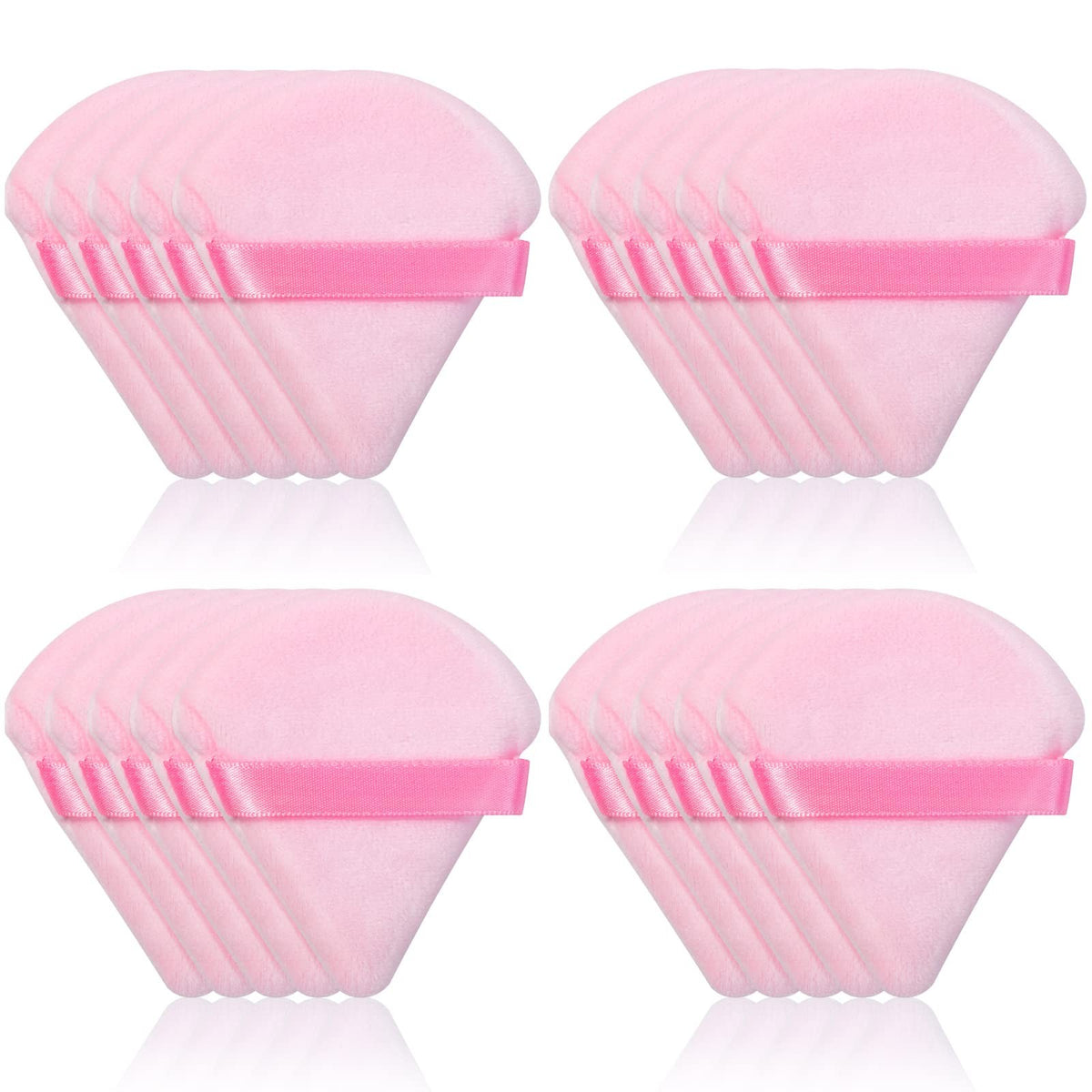 Triangle Makeup Powder Puffs Set - Soft Velour Face Applicators for Foundation & Loose Powder, 20 Pieces
