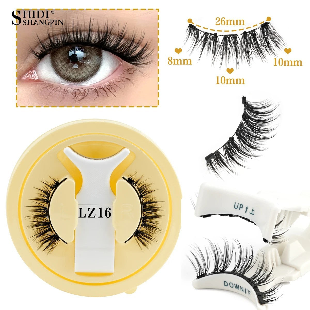 Magnetic False Eyelashes with Applicator Set – Reusable 3D Natural Look