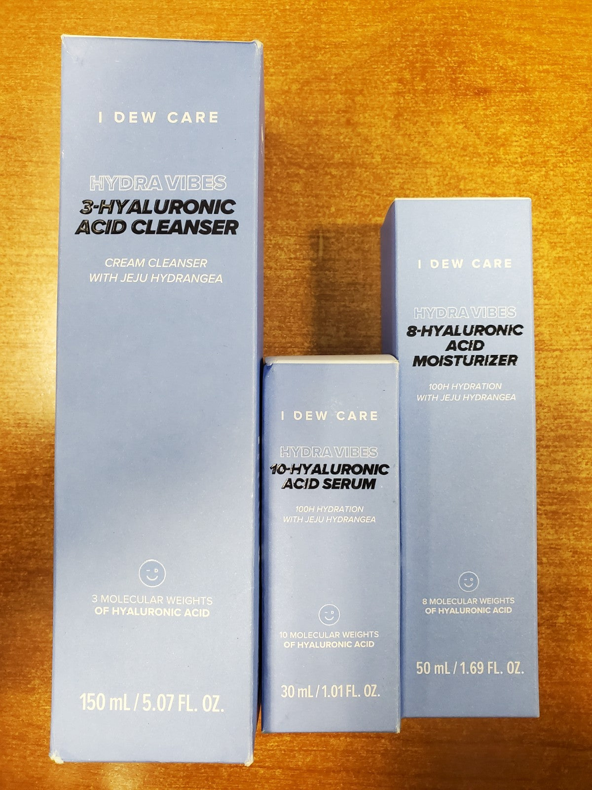 Hydra Vibes Hyaluronic Acid Cleanser, Serum & Moisturizer 3-Pack