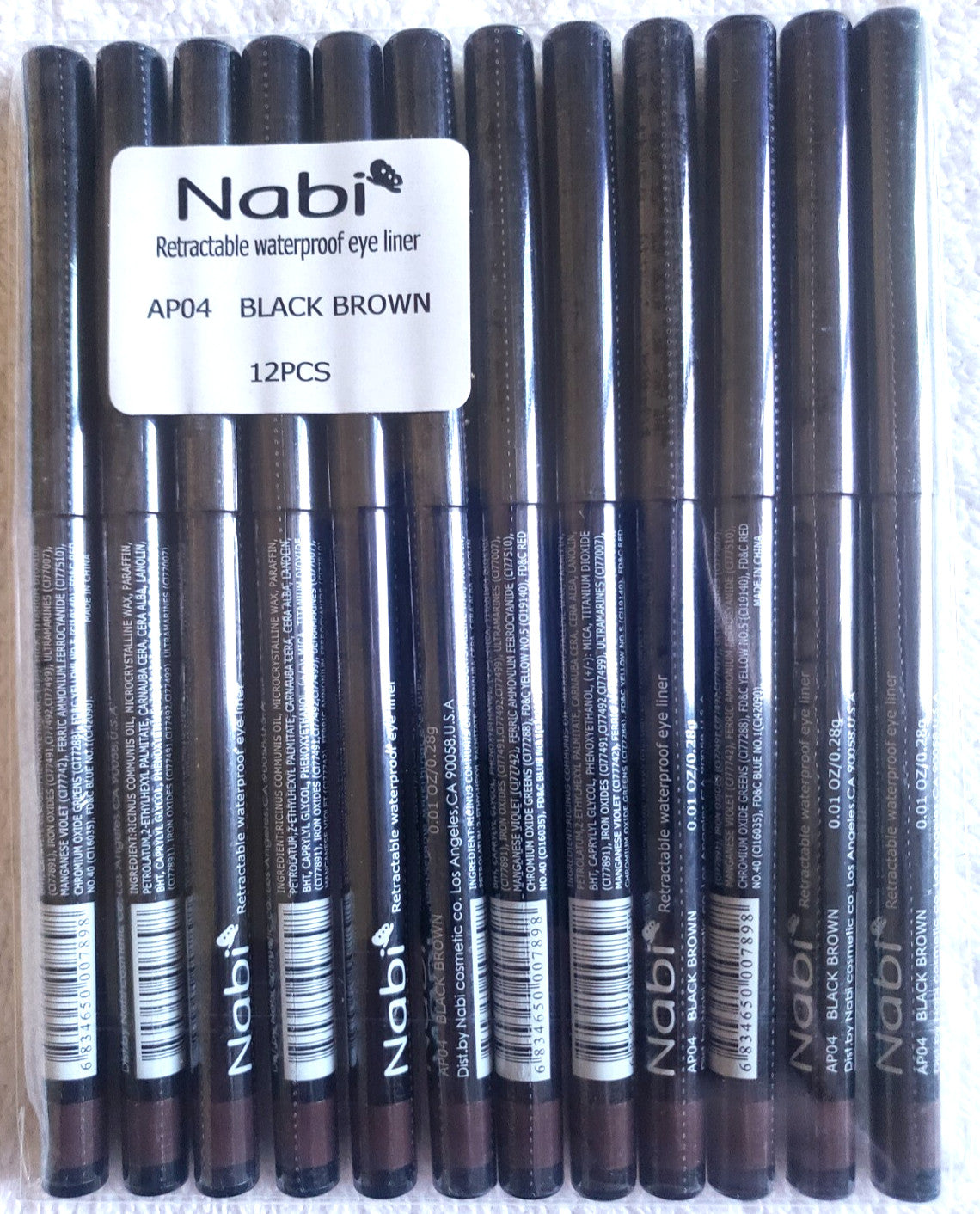 Retractable Waterproof Eyeliner Set - All Colors, 12pcs Lot, Safe & Smudge-Proof