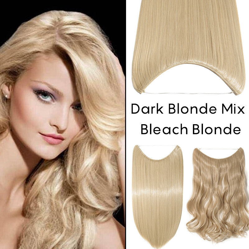 Natural Wire-In Hair Extensions Clip-In Nano Ring Hairpiece - Versatile & Easy to Use