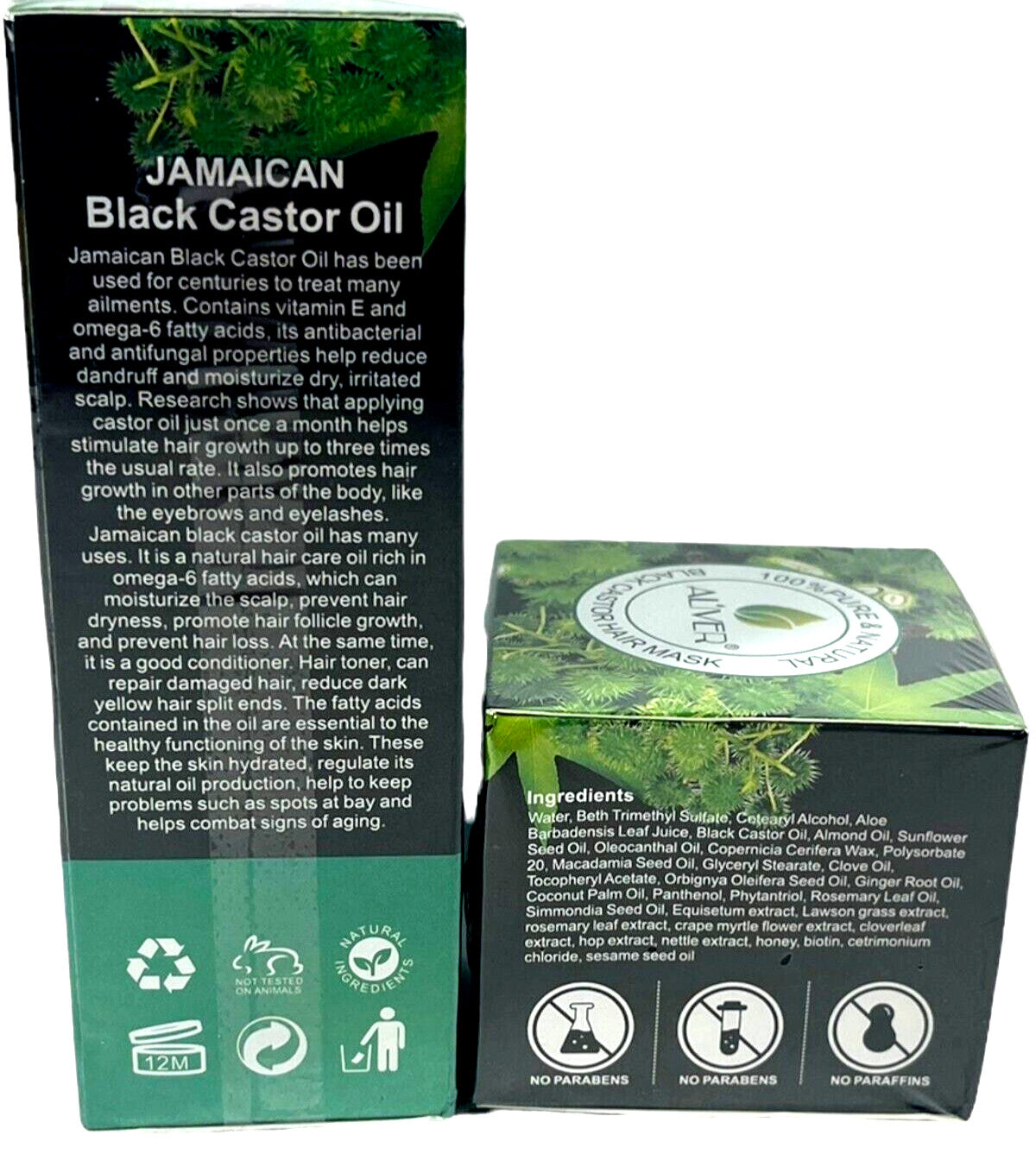Jamaican Black Castor Oil & Hair Mask Set - Natural Hair Care for Growth