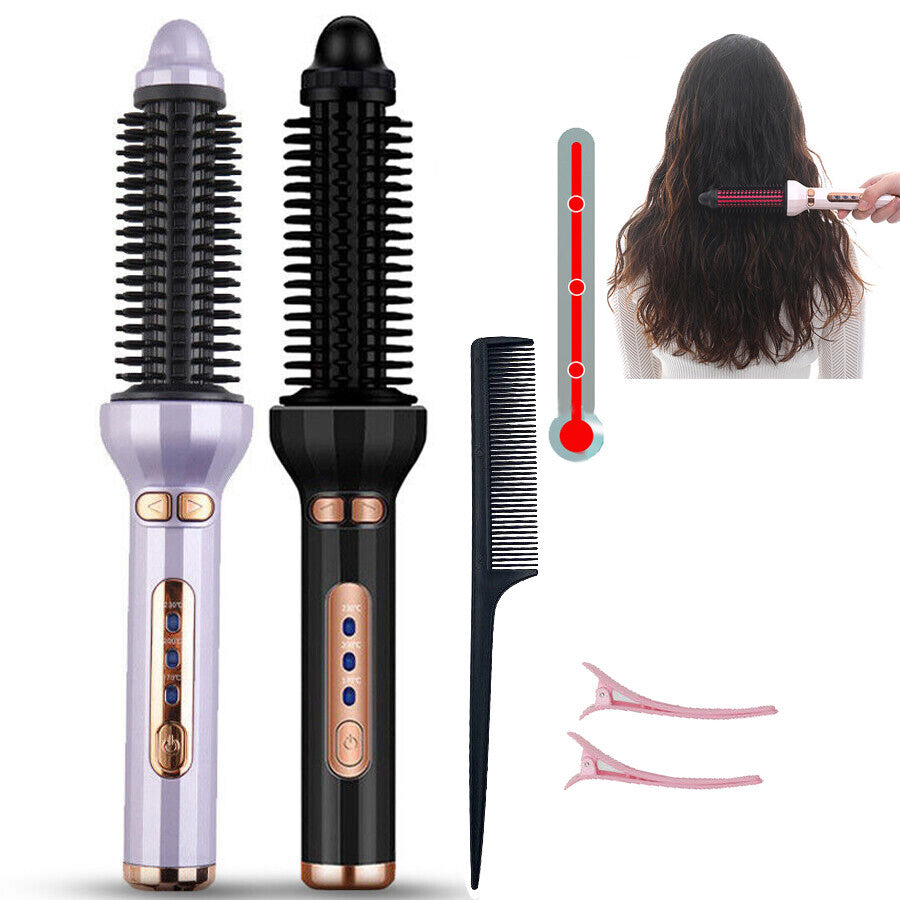 Electric Automatic Rotating Hair Straightener Curler Brush Heat Styling Comb
