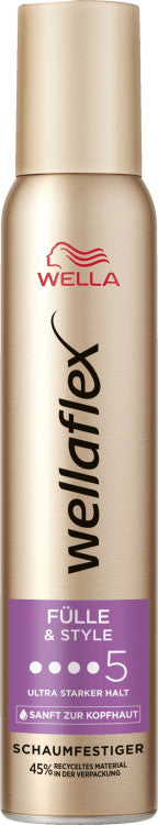 Wella Wellaflex Fullness & Style Mousse for Fine Hair 200ml - Volumizing, Long-Lasting Hold