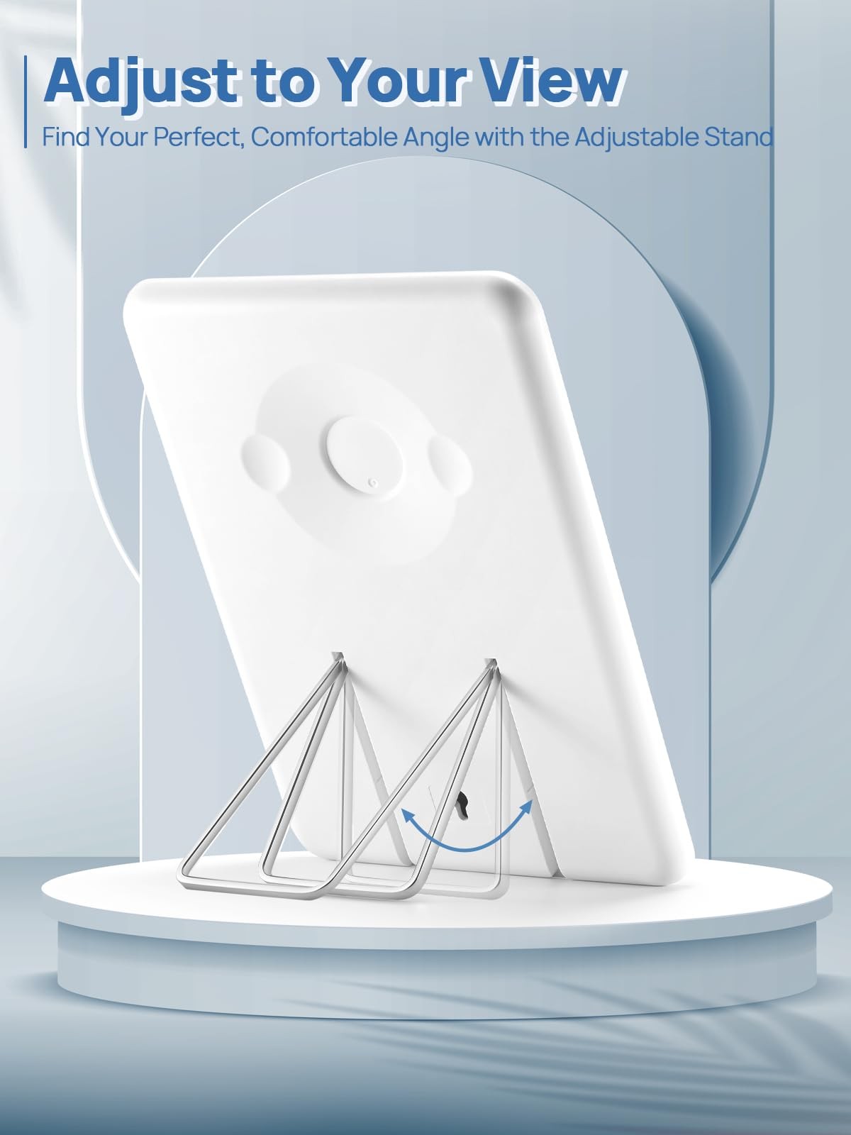 10x7 Inch White Tabletop Makeup Mirror with 10X Magnifier & Adjustable Stand