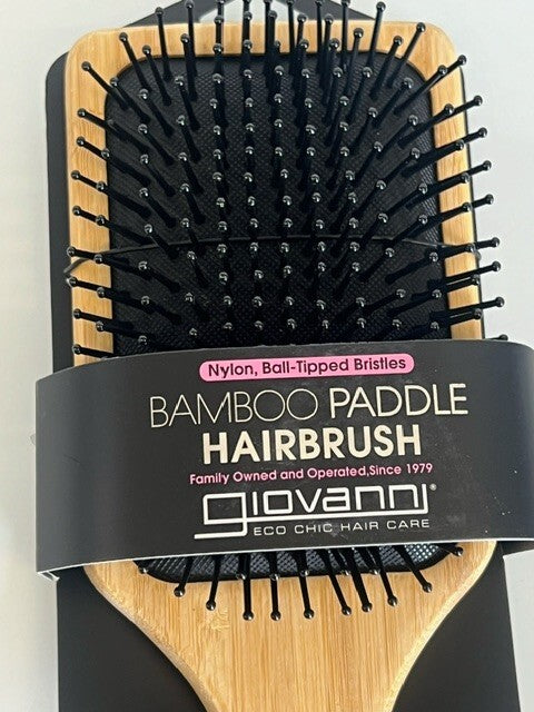 Giovanni Bamboo Paddle Hair Brush with Nylon Ball-Tipped Bristles