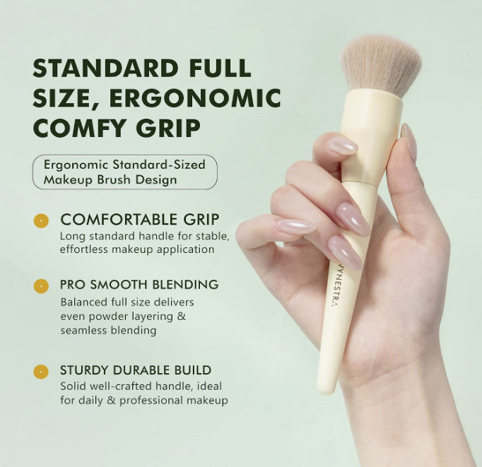 18-Piece Makeup Brush Set with Labeled Handles - Face & Eye Brushes