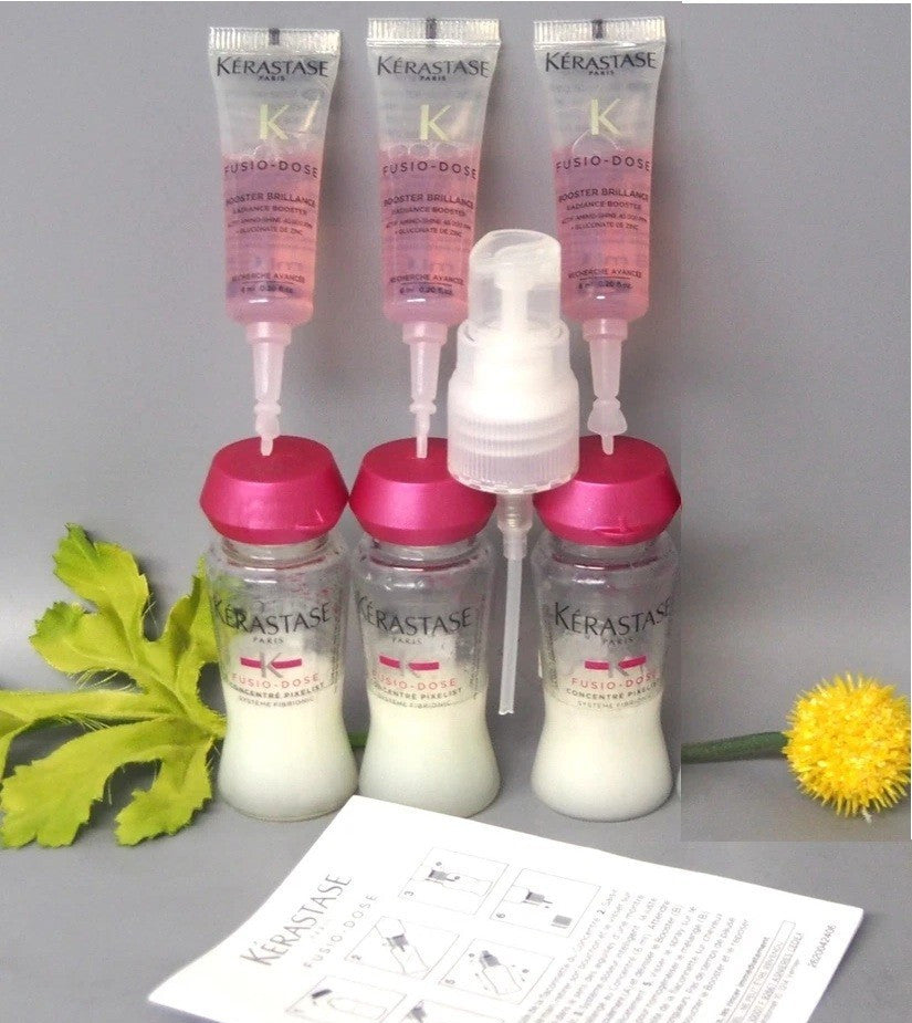 Kérastase Fusio Dose Home Lab Hair Treatment Kit with Vials, Boosters & Spray