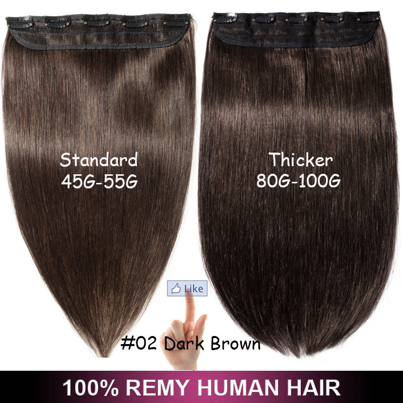 Full Head Clip-In Hair Extensions - Remy Human Hair, Seamless 3/4 Piece
