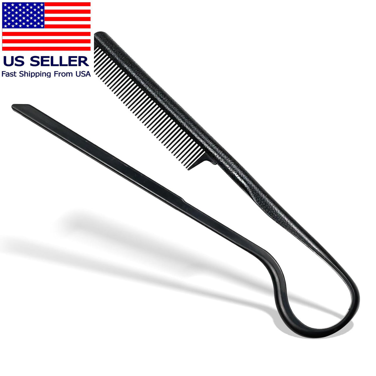 V-Shaped Portable Wheat Straw Hair Straightener Comb for Styling & Detangling