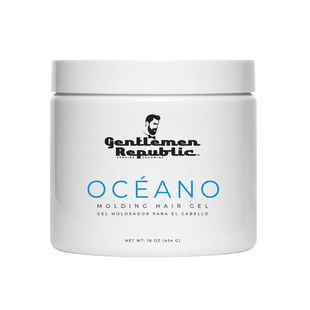 Men's Strong Hold Hair Gel - 16oz Ocean Scent, Alcohol-Free, High Shine