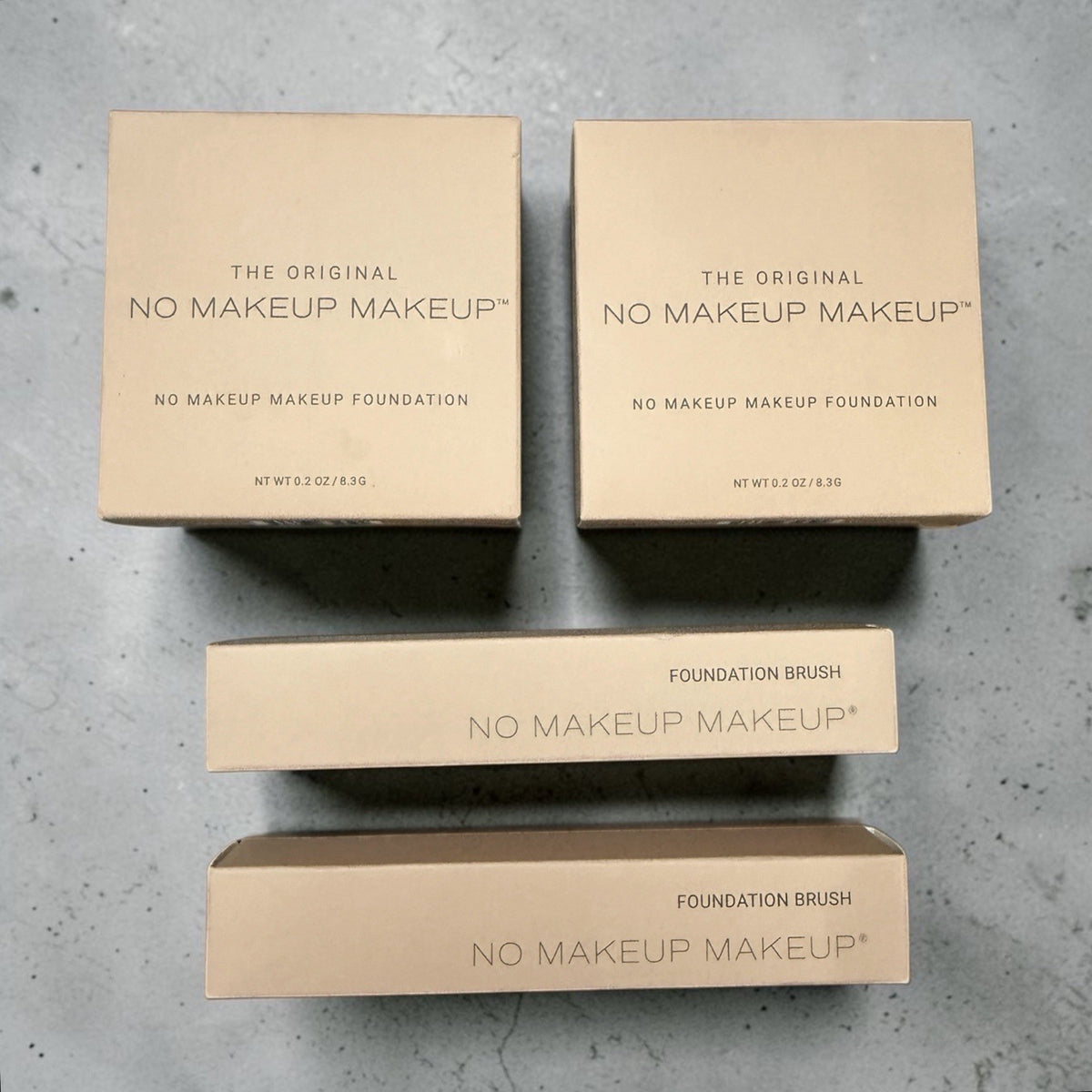 Buildable No Makeup Foundation Duo Set with Brushes - Light Medium