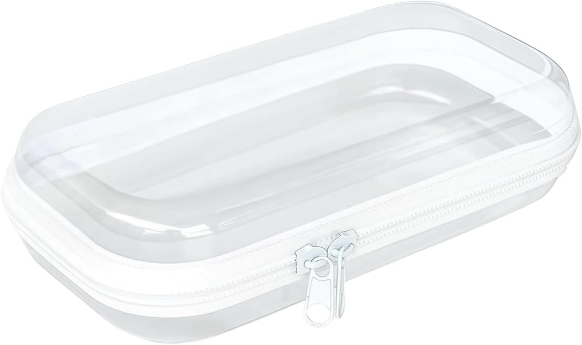 Clear Hard Shell Zipper Storage Case 7.84 Inch Portable Organizer