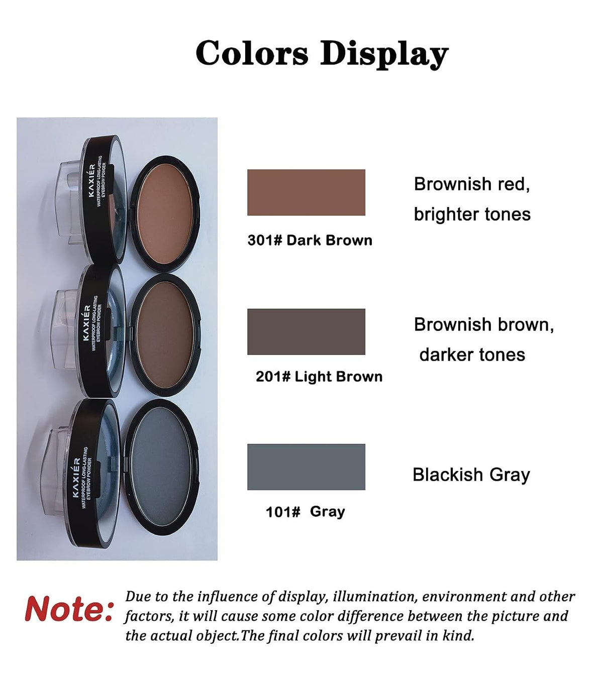 Waterproof Eyebrow Stamp Powder Kit Light Brown 301# - Easy & Long-Lasting