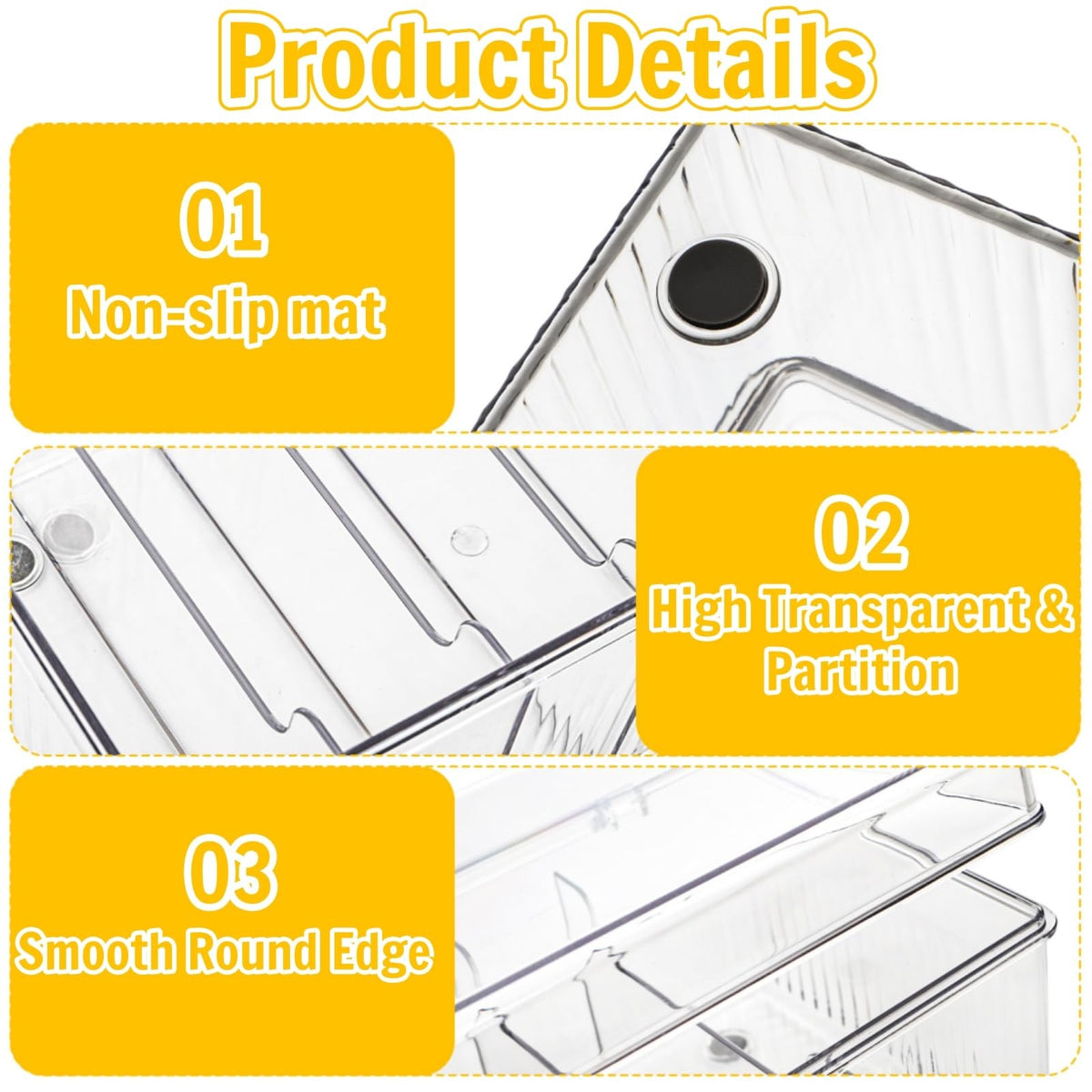Lash Extension Organizer Box with 6 Compartments - Clear Storage for Lash Supplies