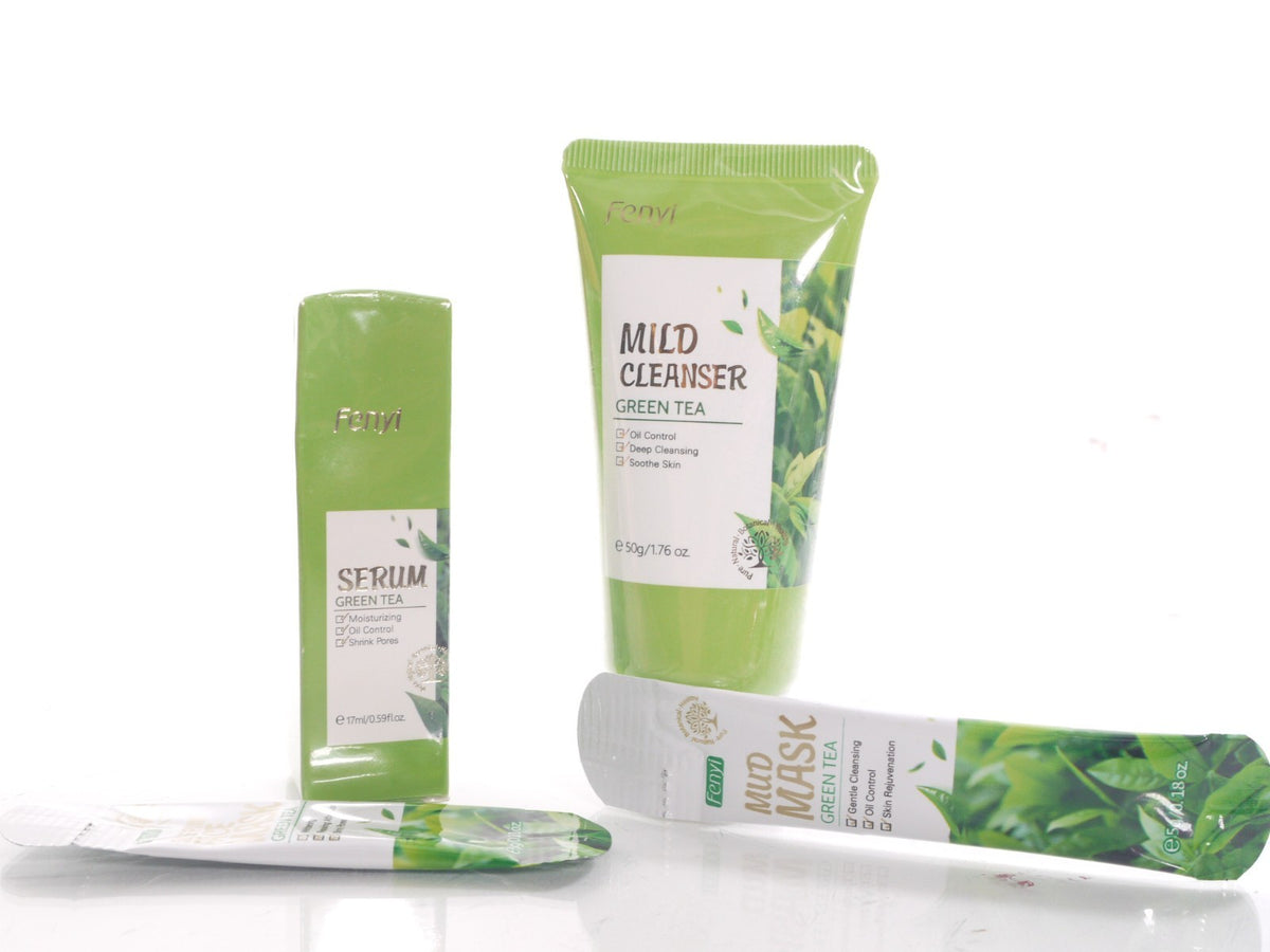 Green Tea Facial Cleanser Serum & Mask Set - Mild Natural Skincare