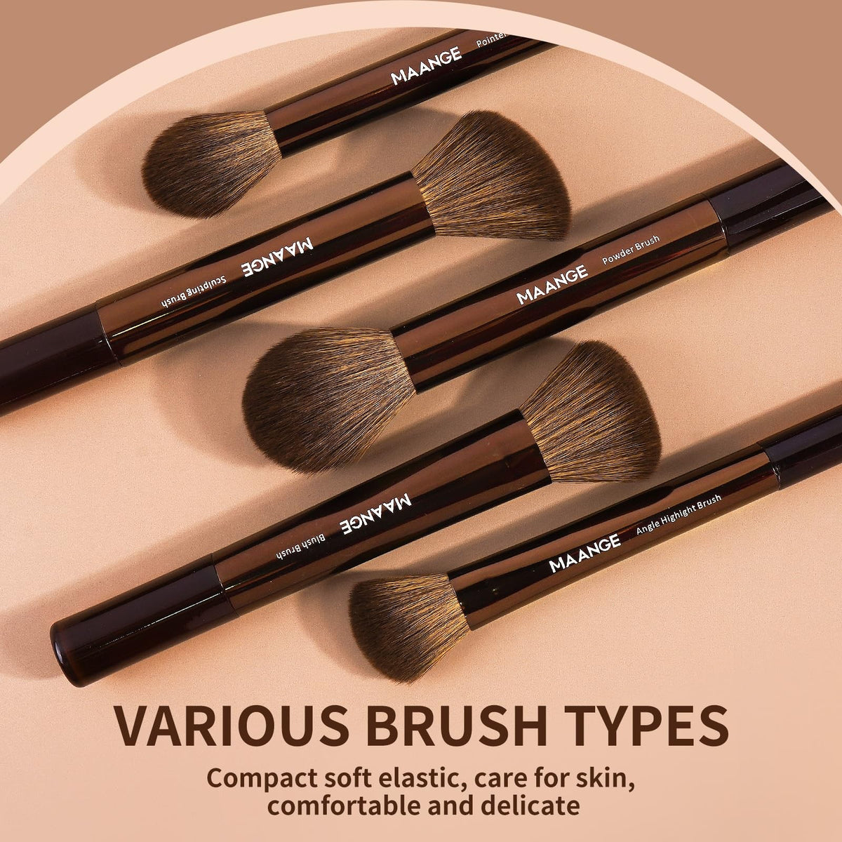 14-Piece Makeup Brush Set with Aluminum Ferrules - Premium Synthetic