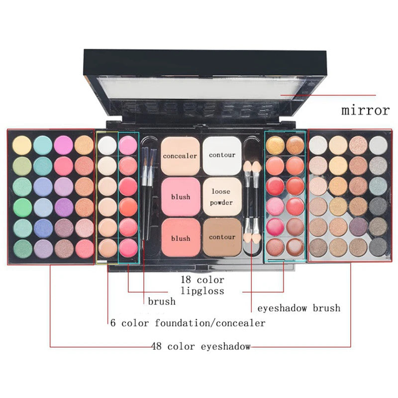 Colorful Glitter Eyeshadow Palette Waterproof Long Lasting Matte & Shimmer Makeup