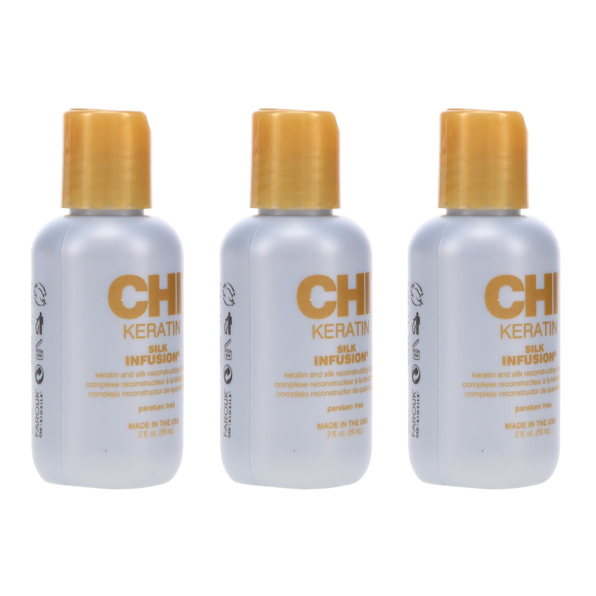 CHI Keratin Silk Infusion Hair Treatment - 2 oz, 3 Pack for Damaged Hair
