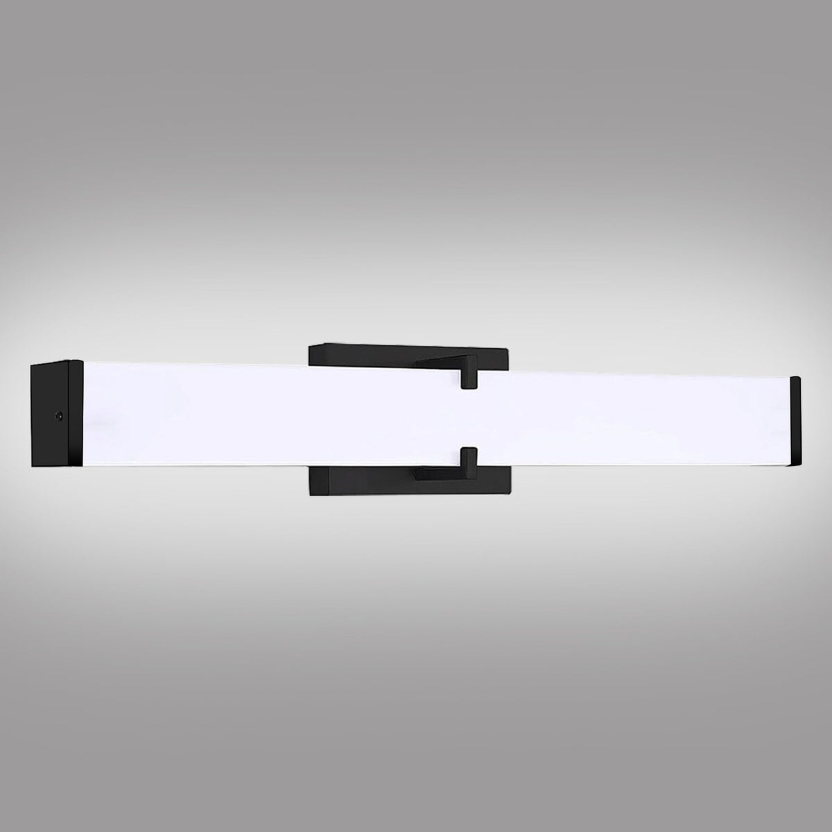 16-Inch LED Bathroom Vanity Light - Modern Black Wall Mount Fixture 5000K