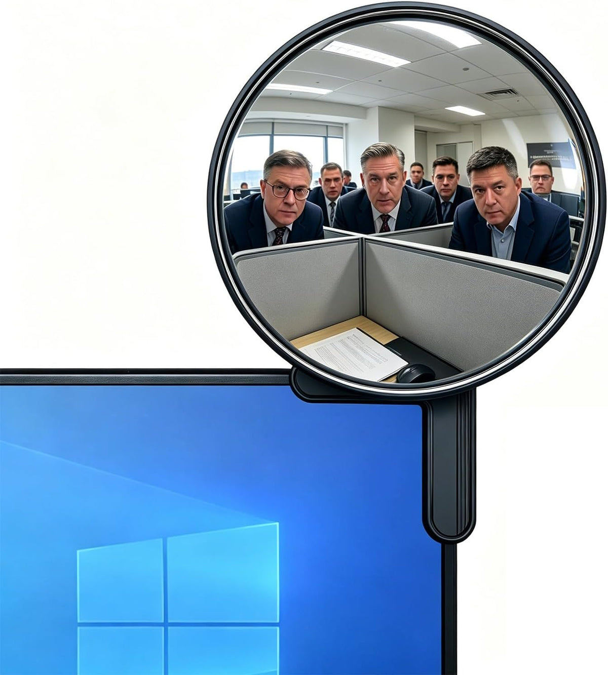 3.8 Inch Clip-On Convex Computer Monitor Mirror for Behind View