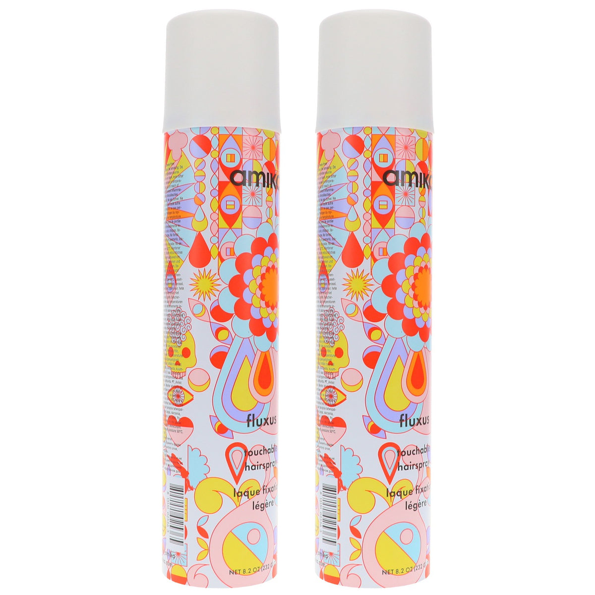 Amika Fluxus Touchable Hairspray 8.2 oz Pack of 2 - Light Hold, Flexible Finish