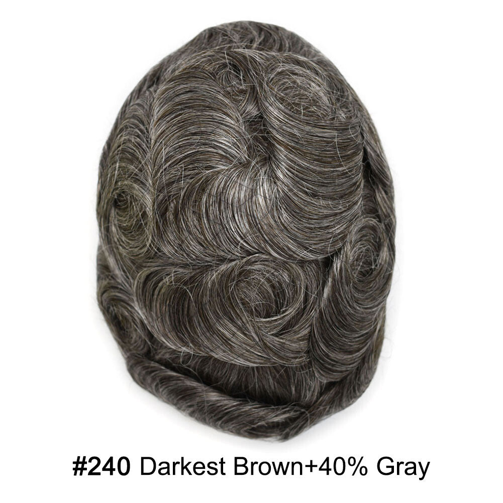 Ultra Thin Skin Hair Replacement System for Men - Natural Hairpiece, 6-10" Sizes & 68 Colors