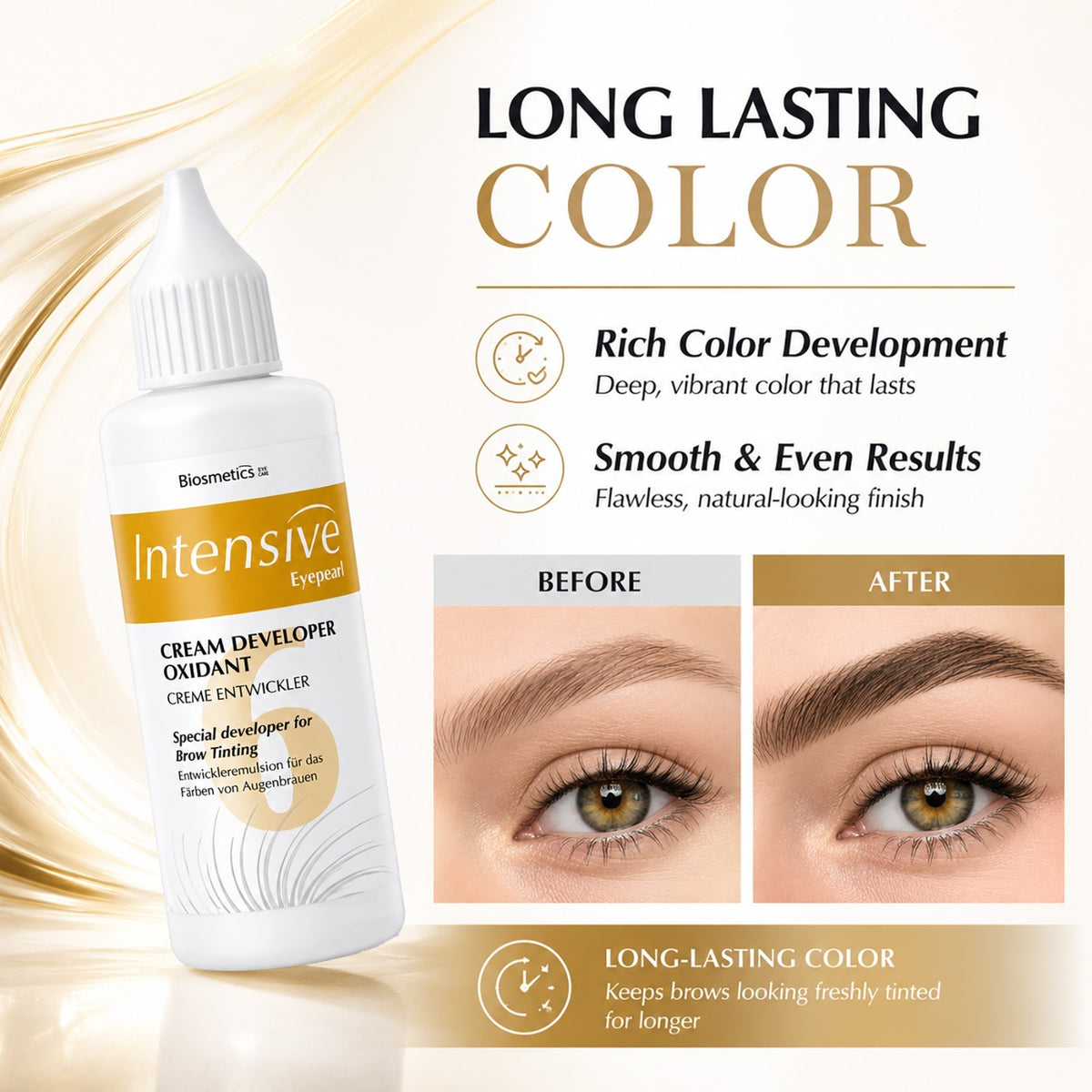 Biosmetics Brow & Lash Tint Developer & Remover 50ml - Professional Salon-Quality