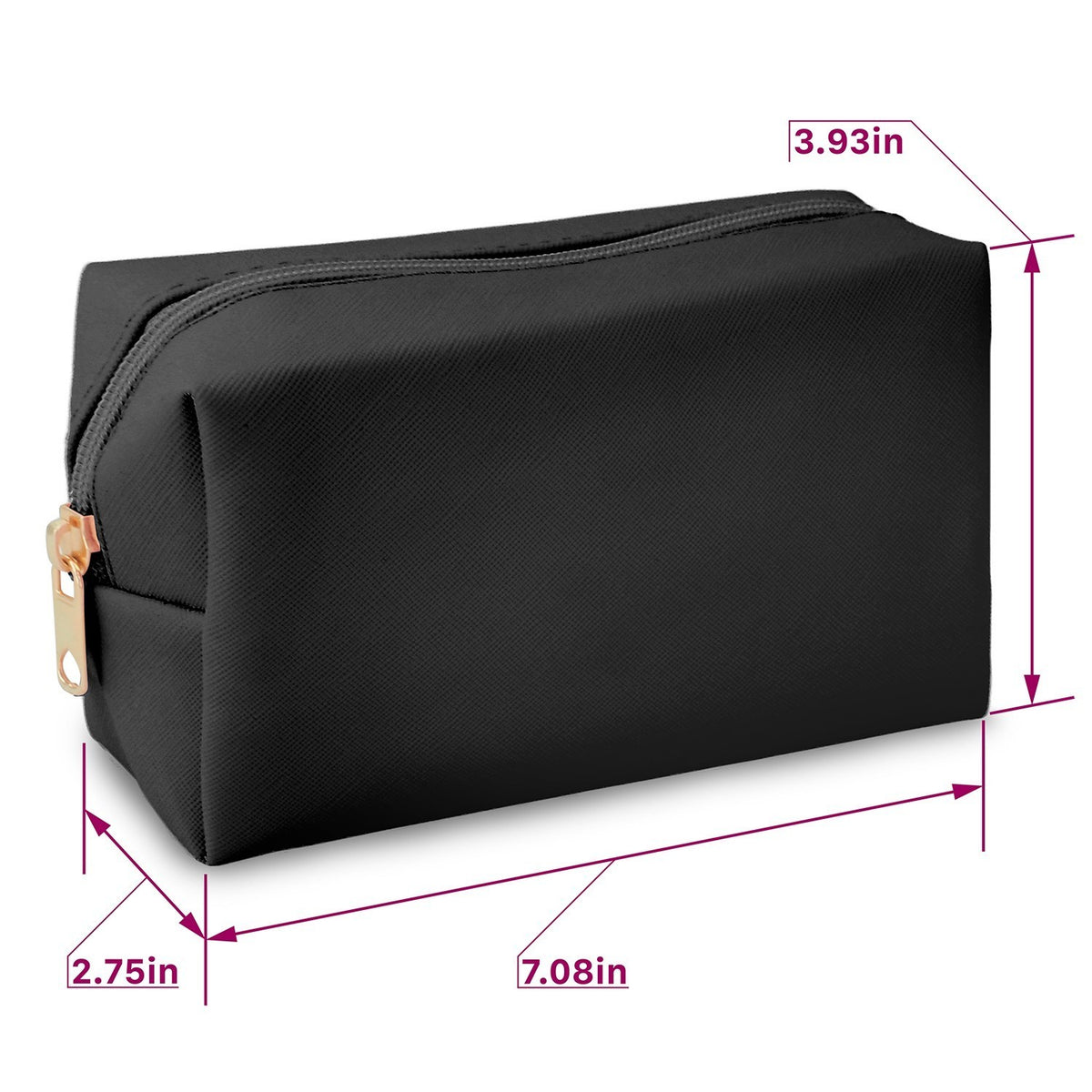 Leather Makeup Bag Travel Cosmetic Pouch Water Resistant Small Toiletry Organizer