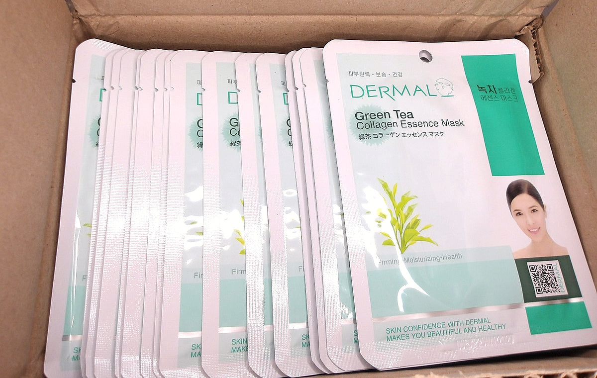 Green Tea Collagen Face Masks, Pack of 100