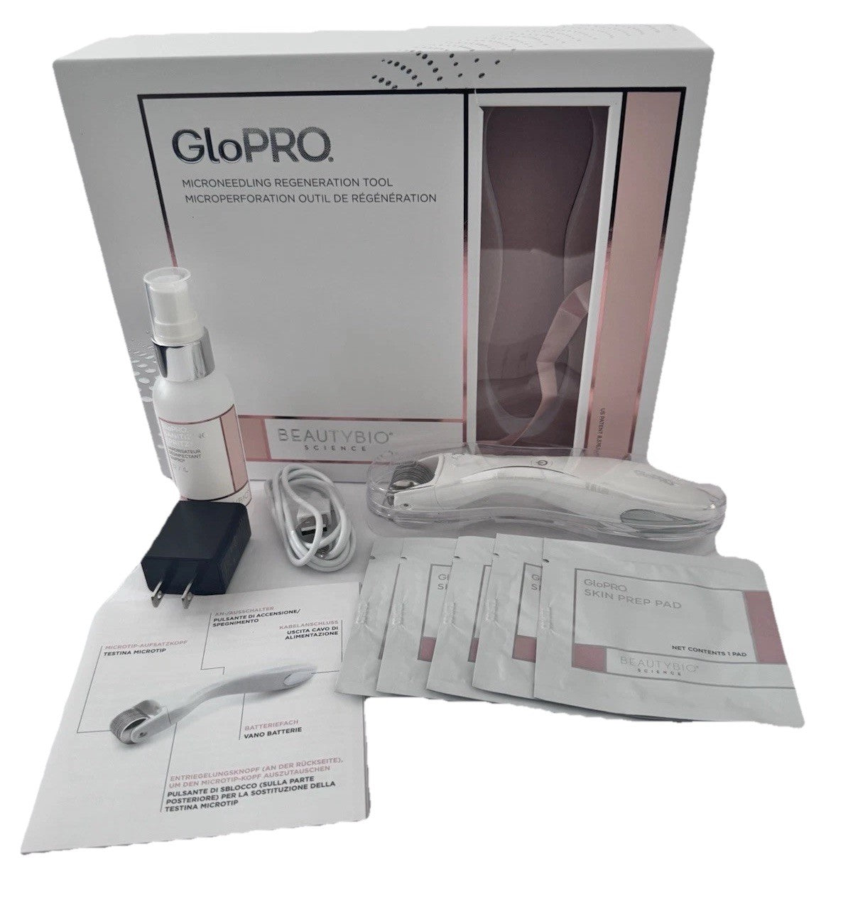 Microneedling Regeneration Tool with LED Light for Skin Rejuvenation - Beautybio GloPro
